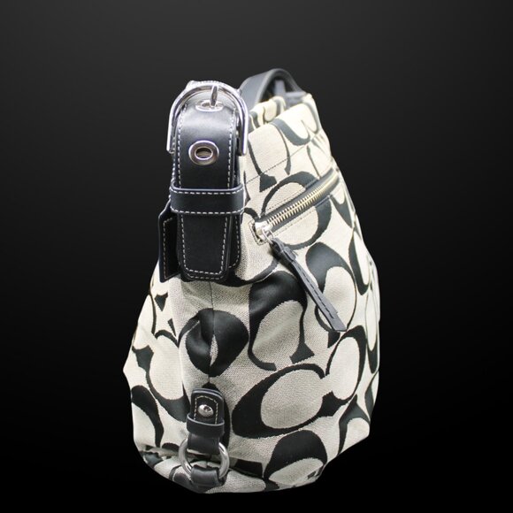 COACH Signature Shoulder Bag, Handbag Purse, Adjustable Strap, Hobo Style F15067 - Picture 7 of 11